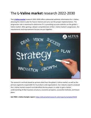 World L-Valine Market,Share,Growth,Trends,Future Assessment,Forecast 2022-2030