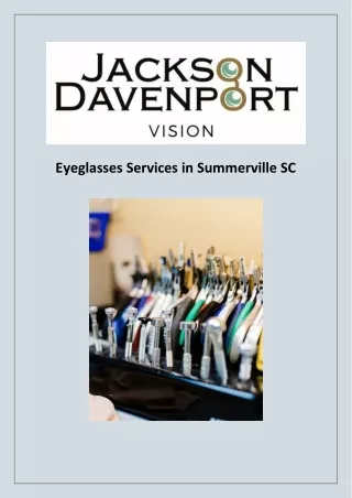 Eyeglasses Services in Summerville SC