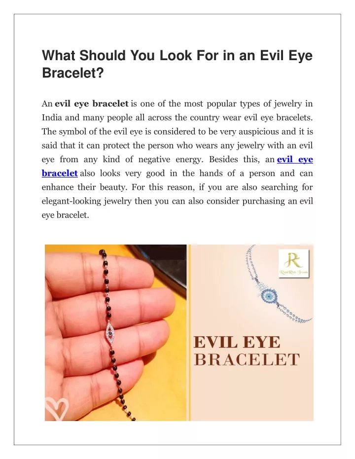 what should you look for in an evil eye bracelet