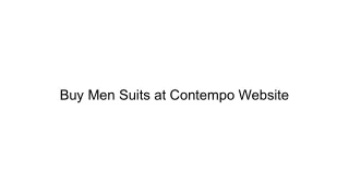 Con Tempo Cheap Suits-PPT