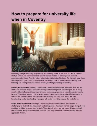 How to prepare for university life when in Coventry