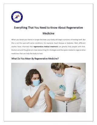 Everything That You Need to Know About Regenerative Medicine PDF