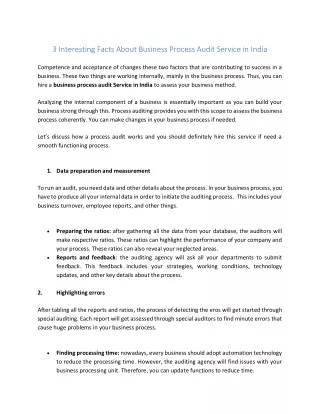 3 interesting facts about business process audit