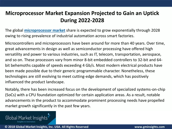 microprocessor market expansion projected to gain