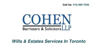 Cohen Law - About Wills & Estates Services In Toronto