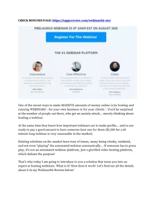 WebinarKit Review   OTO Upsells - WebinarKit Scam or Legit