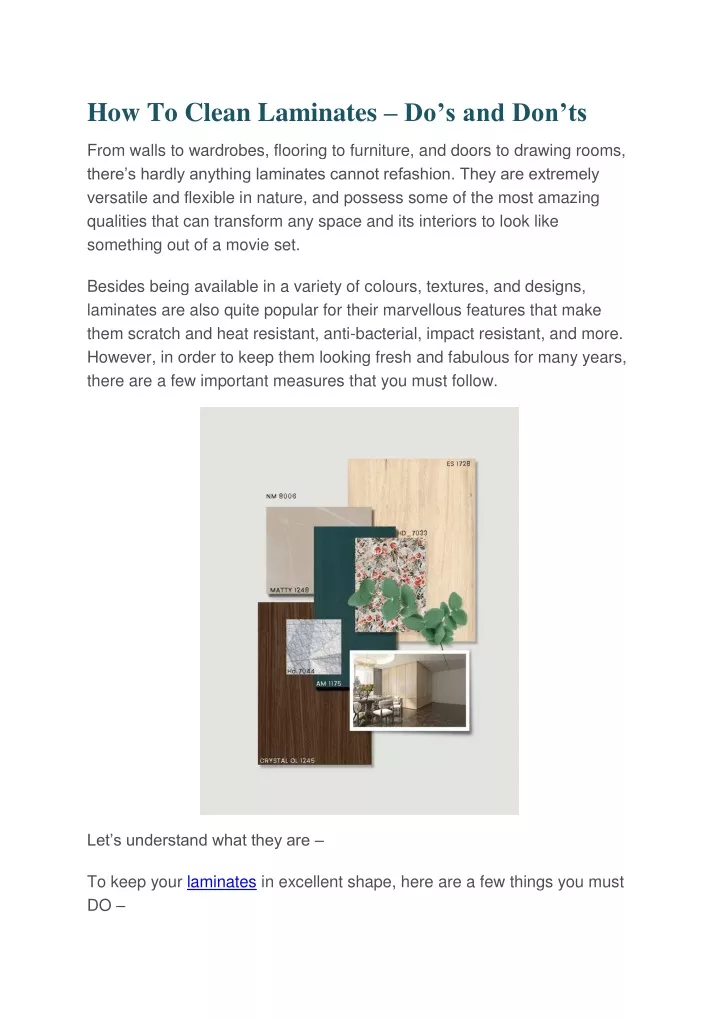 how to clean laminates do s and don ts