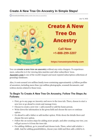 Create A New Tree On Ancestry In Simple Steps