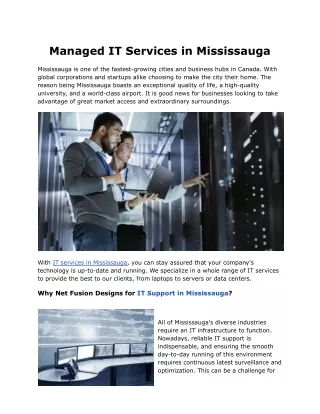 Managed IT Services in Mississauga | Net Fusion Designs