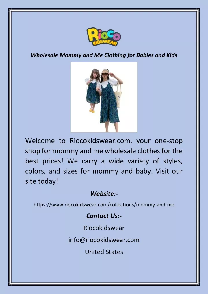 wholesale mommy and me clothing for babies