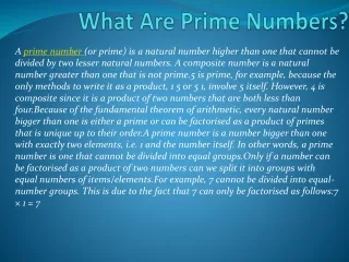what are prime numbers