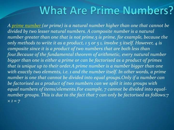 what are prime numbers