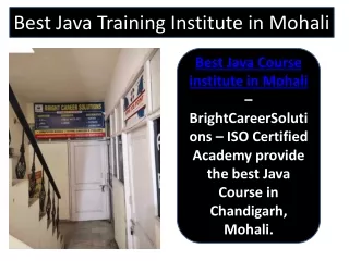 Java Training Institute in Mohali