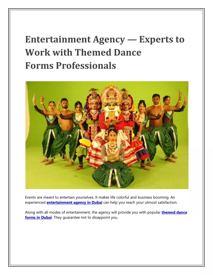 entertainment agency experts to work with themed