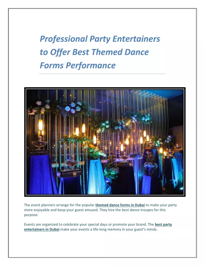 professional party entertainers to offer best