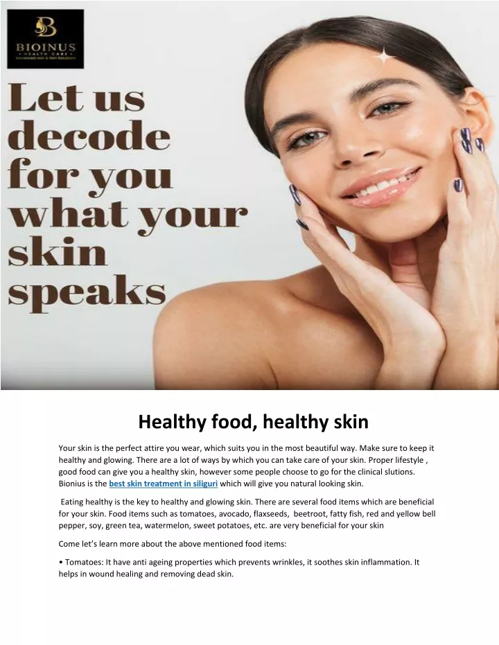 healthy food healthy skin