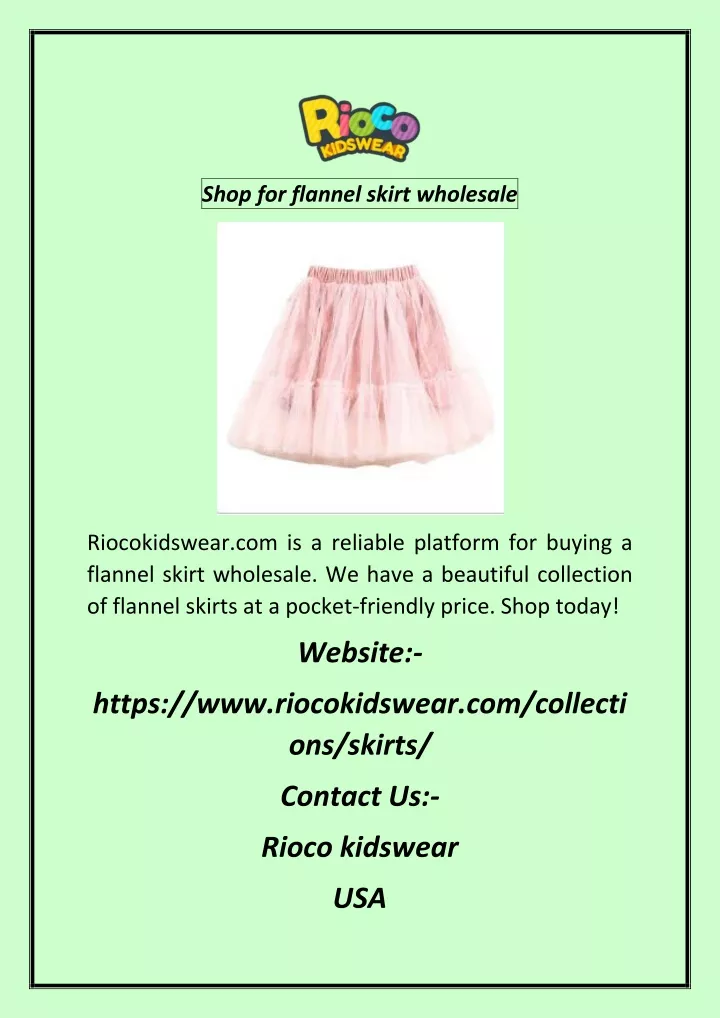 shop for flannel skirt wholesale