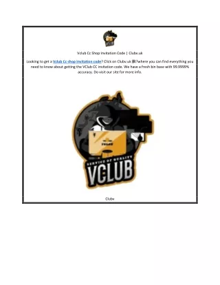Vclub Cc Shop Invitation Code | Clubv.uk