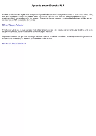 Saiba mais sobre E-books PLR