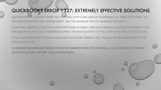 quickbooks error 1327 extremely effective solutions