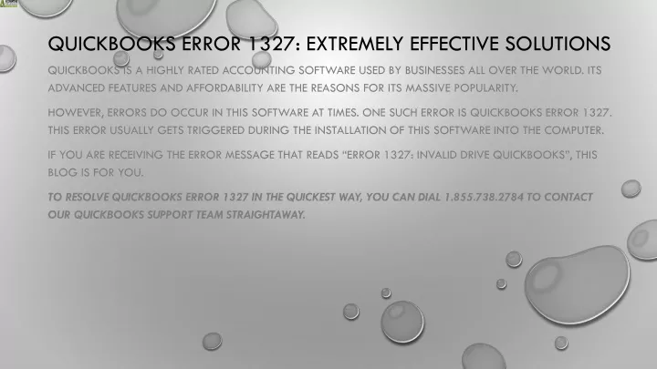 quickbooks error 1327 extremely effective solutions