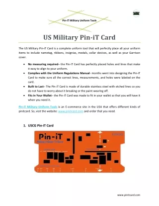 pin it military uniform tools