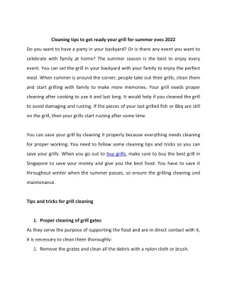 cleaning tips to get ready your grill for summer