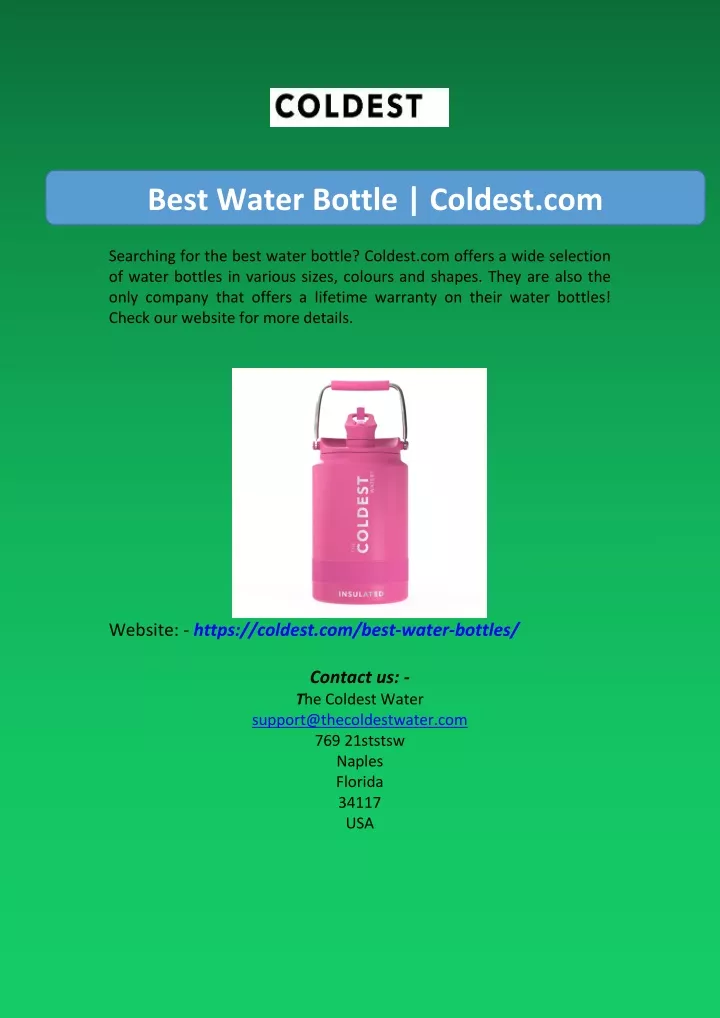 best water bottle coldest com