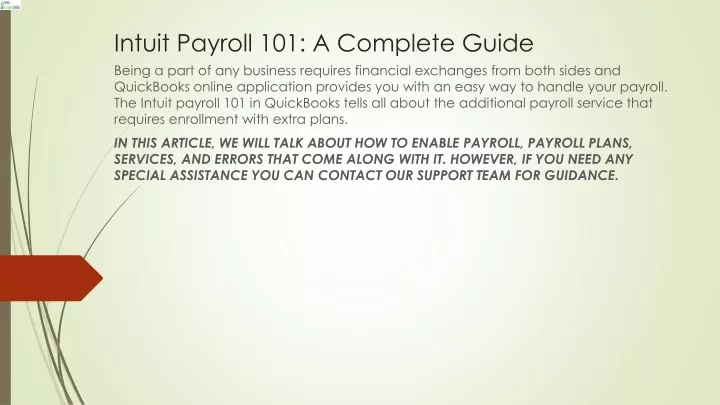 intuit payroll 101 a complete guide