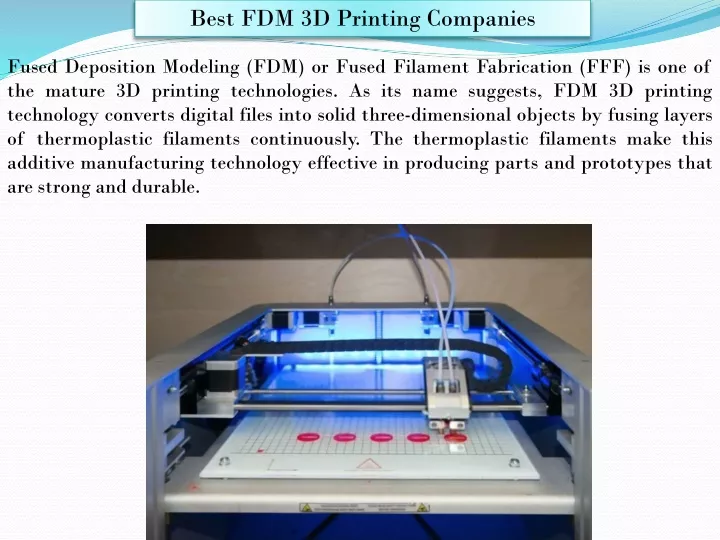 best fdm 3d printing companies