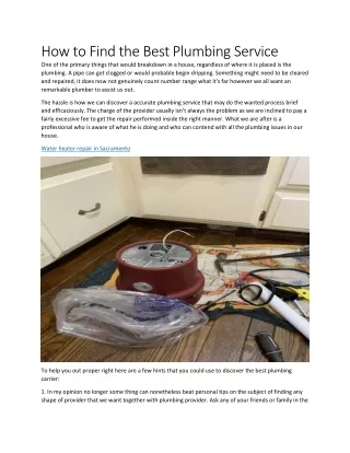 how to find the best plumbing service