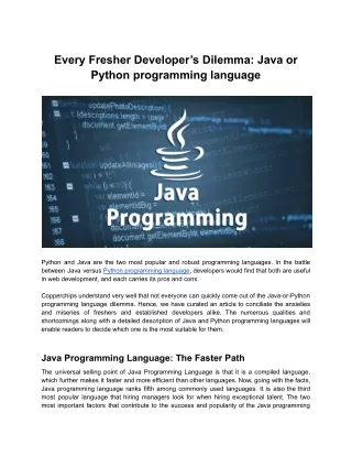Every Fresher Developer’s Dilemma_ Java or Python programming language