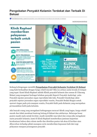 Klinik Raphael - Pusat Pengobatan Penyakit Kelamin di Bekasi