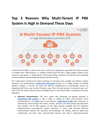 Top 3 Reasons Why Multi-Tenant IP PBX System Is High In Demand