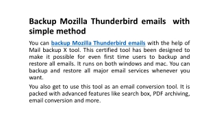 Mail Backup X Mozilla Thunderbird Backup