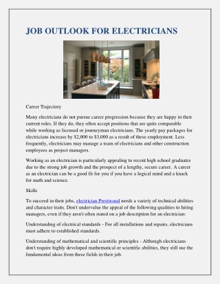 job outlook for electricians