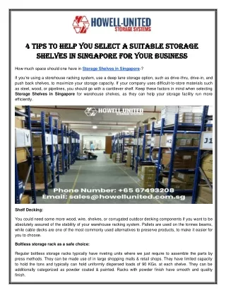 4 Tips To Help You Select A Suitable Storage Shelves in Singapore