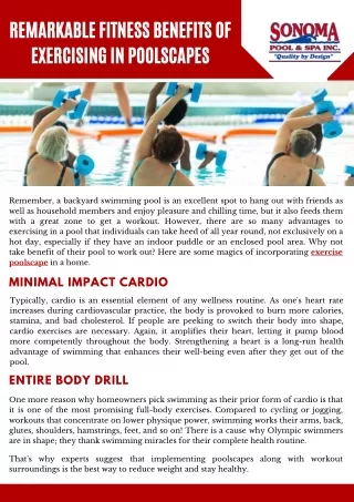 Fitness Benefits Of Exercising In Poolscapes