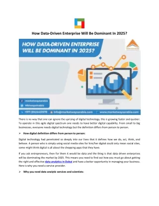 how data driven enterprise will be dominant