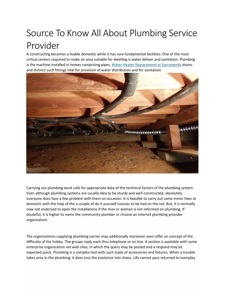 source to know all about plumbing service