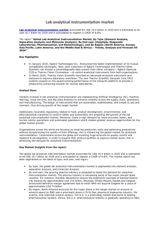 lab analytical instrumentation market