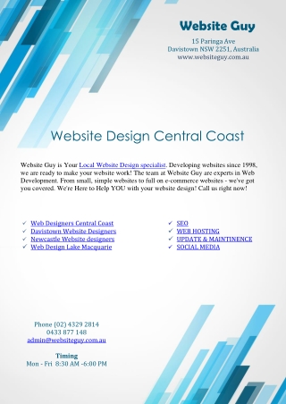 Website Guy - Web Designers Central Coast