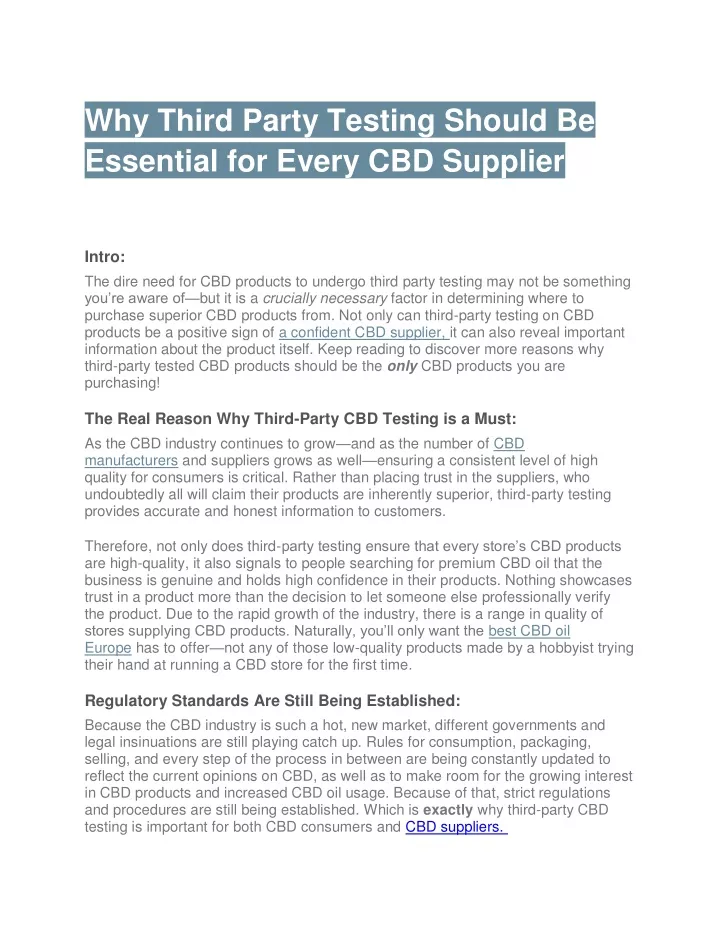 why third party testing should be essential