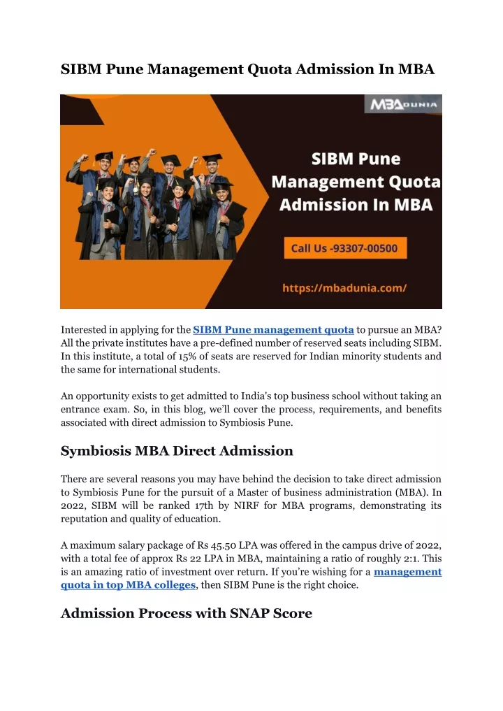 PPT - SIBM Pune Management Quota Admission In MBA (1) PowerPoint ...