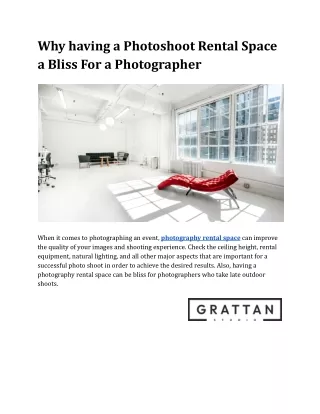 Why having a photoshoot rental space a bliss for a photographer