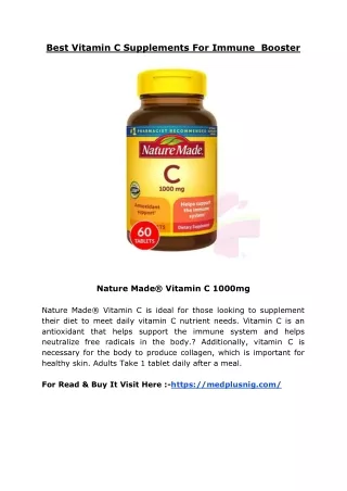 Vitamin C immune booster