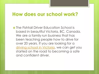 Driving school in vectoria