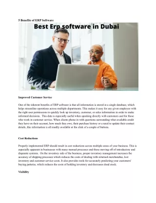 5 benefits of erp software