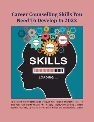 Career Counselling Skills You Need To Develop In 2022