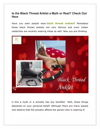is the black thread anklet a myth or real check
